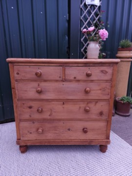 19th Century Stripped Pitch Pine Chest of Drawers