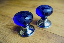 Blue Glass Door Knobs